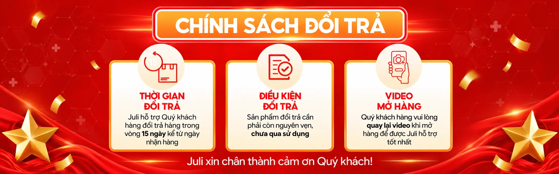 Chính sách đổi trả của JULI